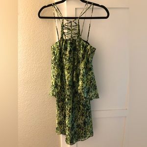 BCBGMaxAzria layered green mini dress, XS